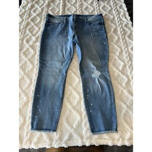 Women's GAP Denim Lightly Distressed Skimmer Leggings Size‎ 16 Blue